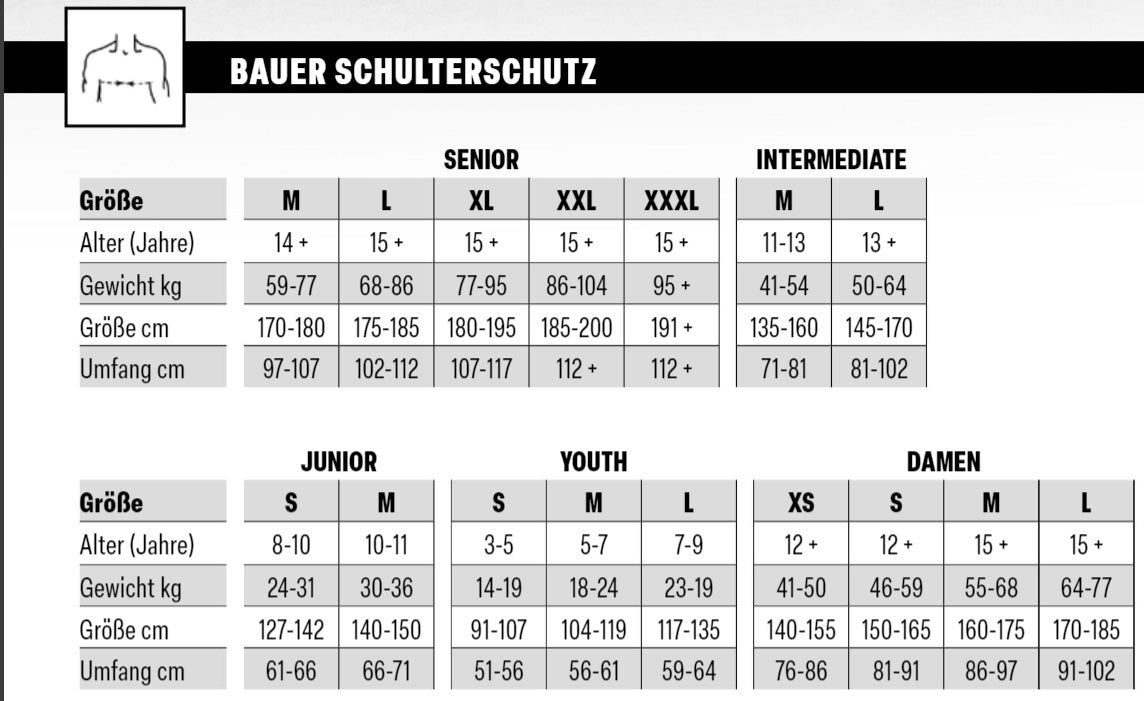 Bauer Damen Pro Schulterschutz SR
