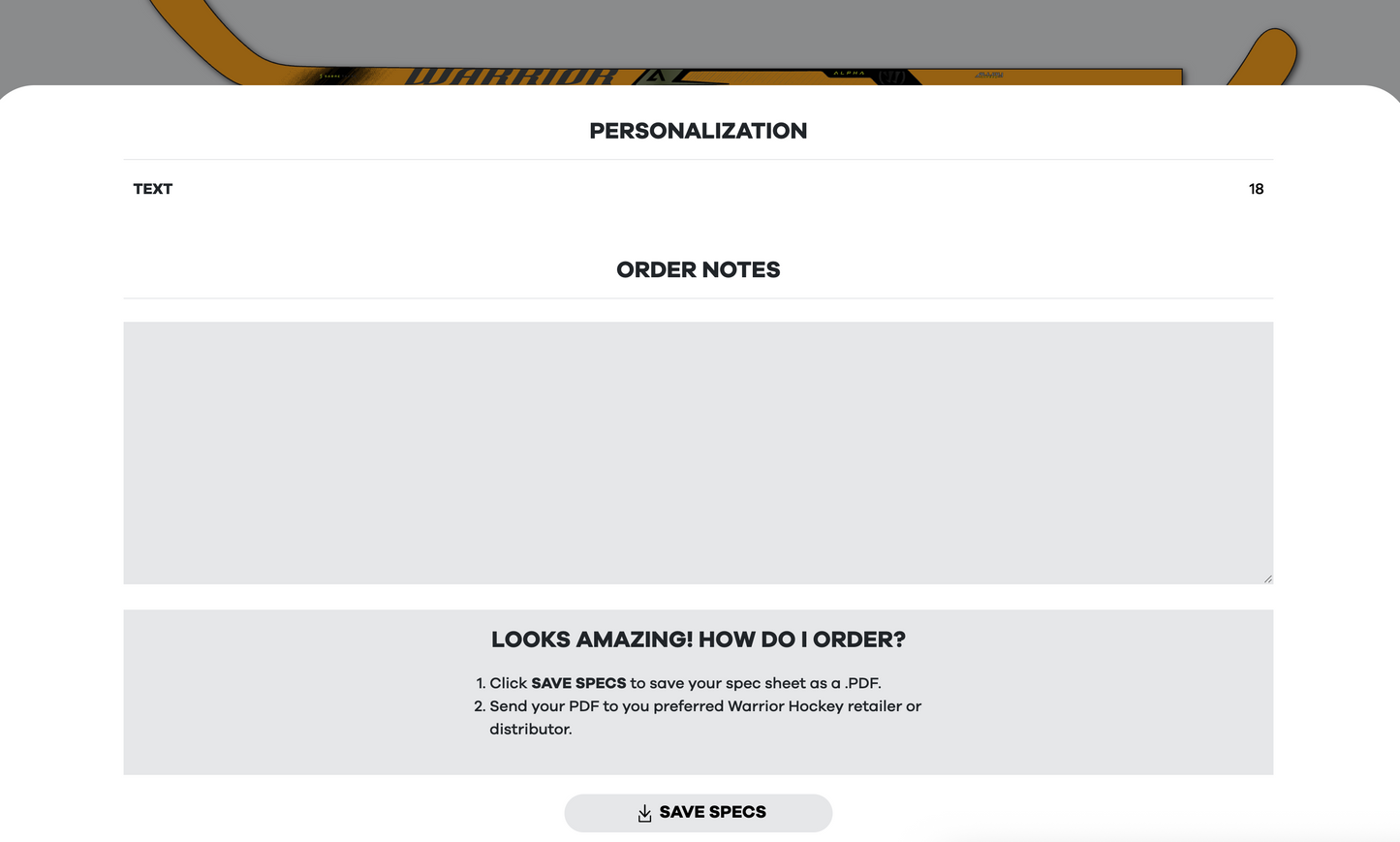 Warrior Pro Custom Schläger SR - 3 Stück