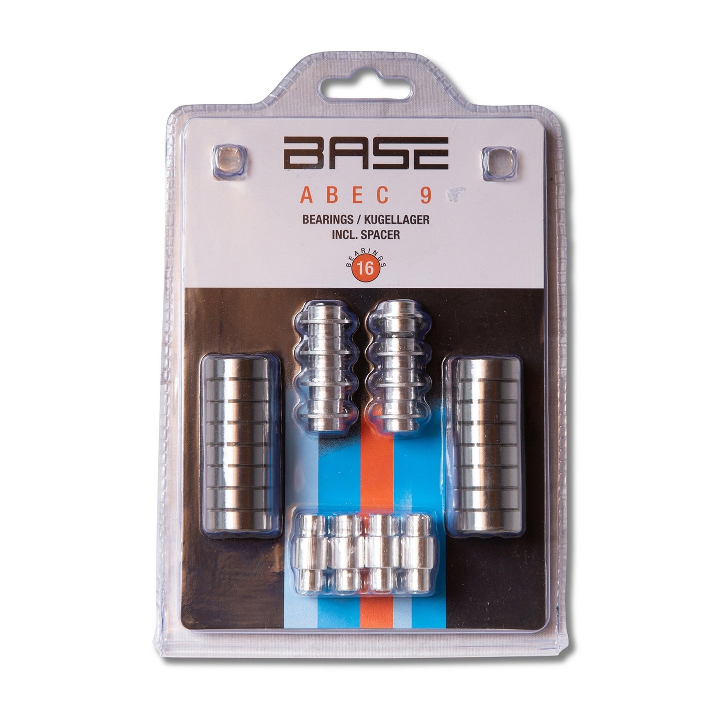 BASE Kugellager ABEC 9 inkl Spacer - 16er Blister Pack